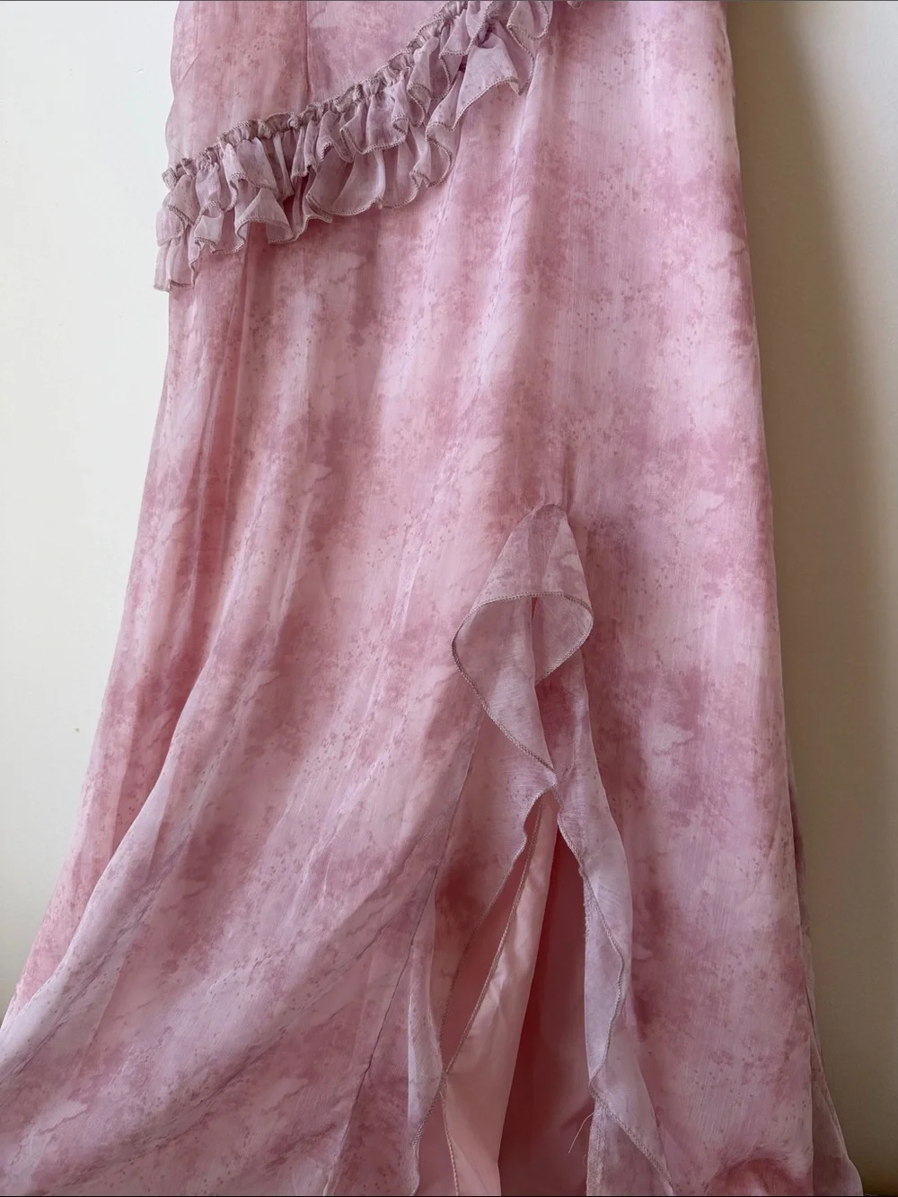 Romantic Ruffle Pink Maxi Dress - Picture 3 of 7